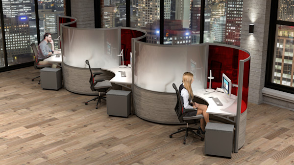 post-COVID office furniture frosted screens