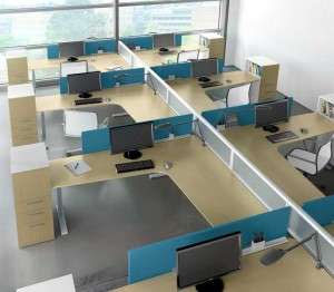 Adjustable height desks modular