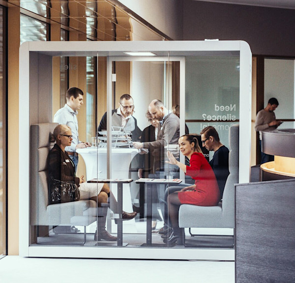 acoustic phone booth for multiple employees in the future of business