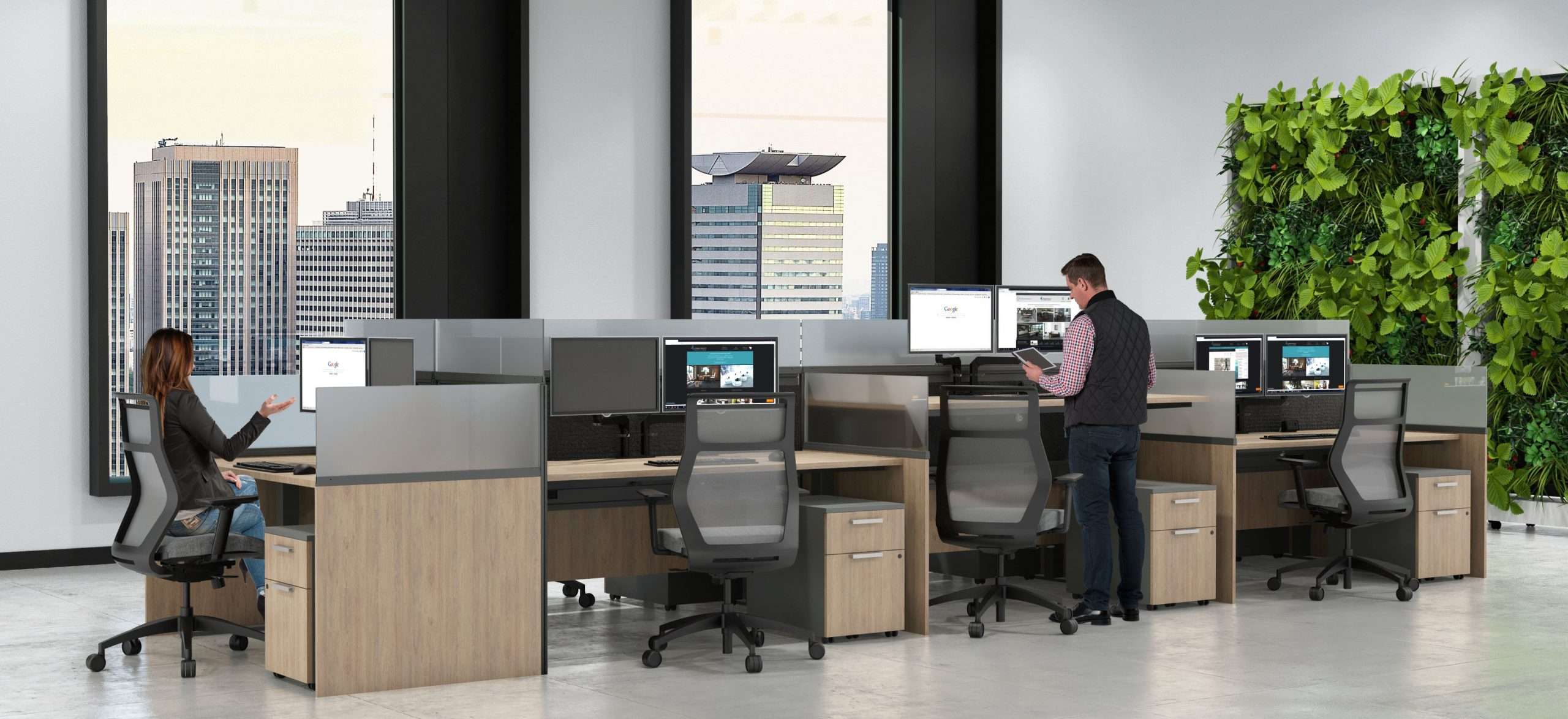 Post-COVID office layout cubicle