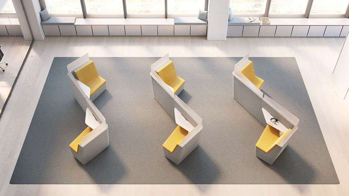 yellow acoustic bench