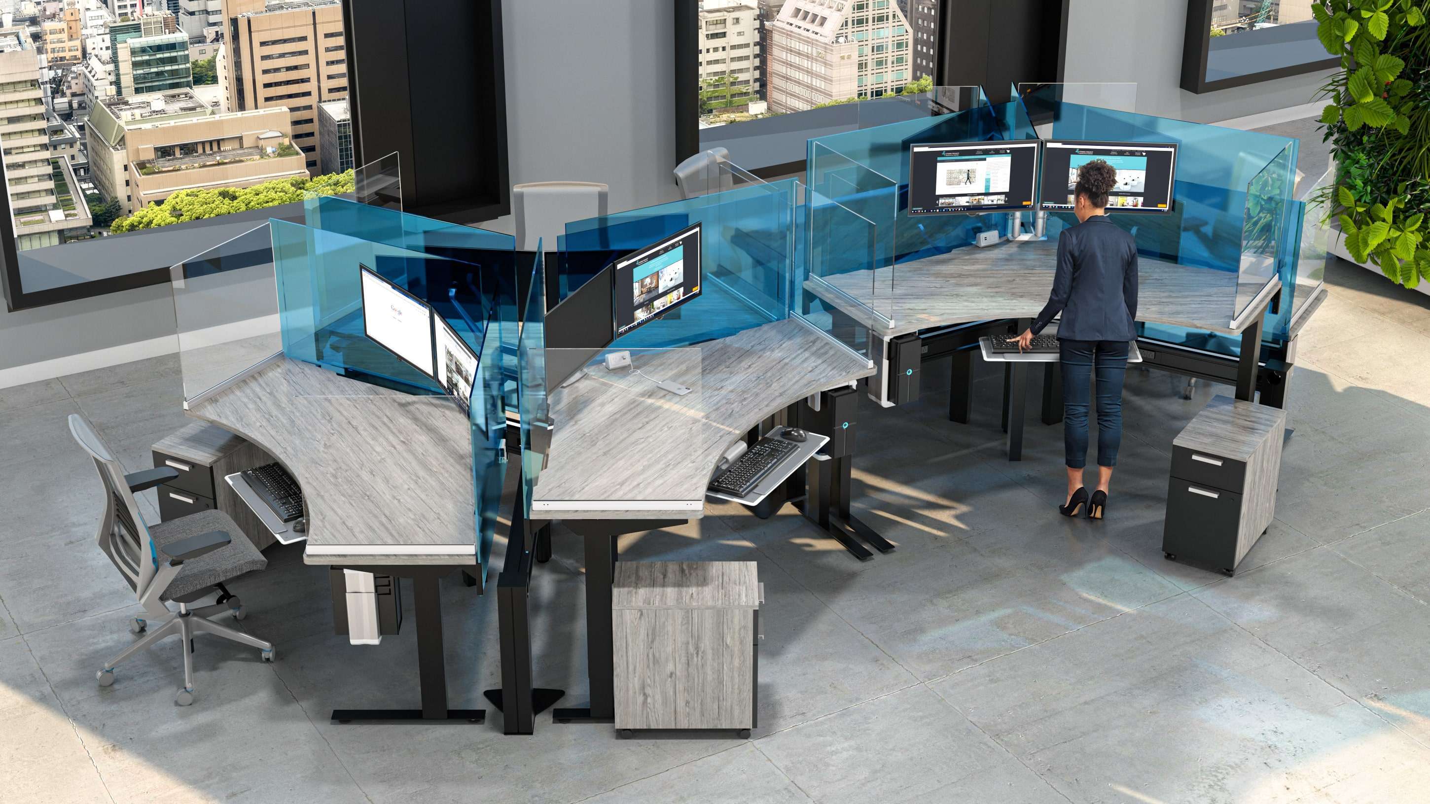 Social Distance Protective Screens For Workstations