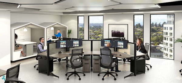 hot desking in a hybrid office
