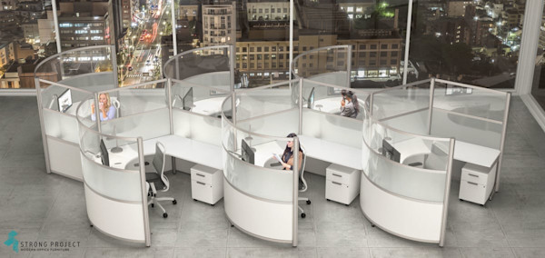 gen z curved desks