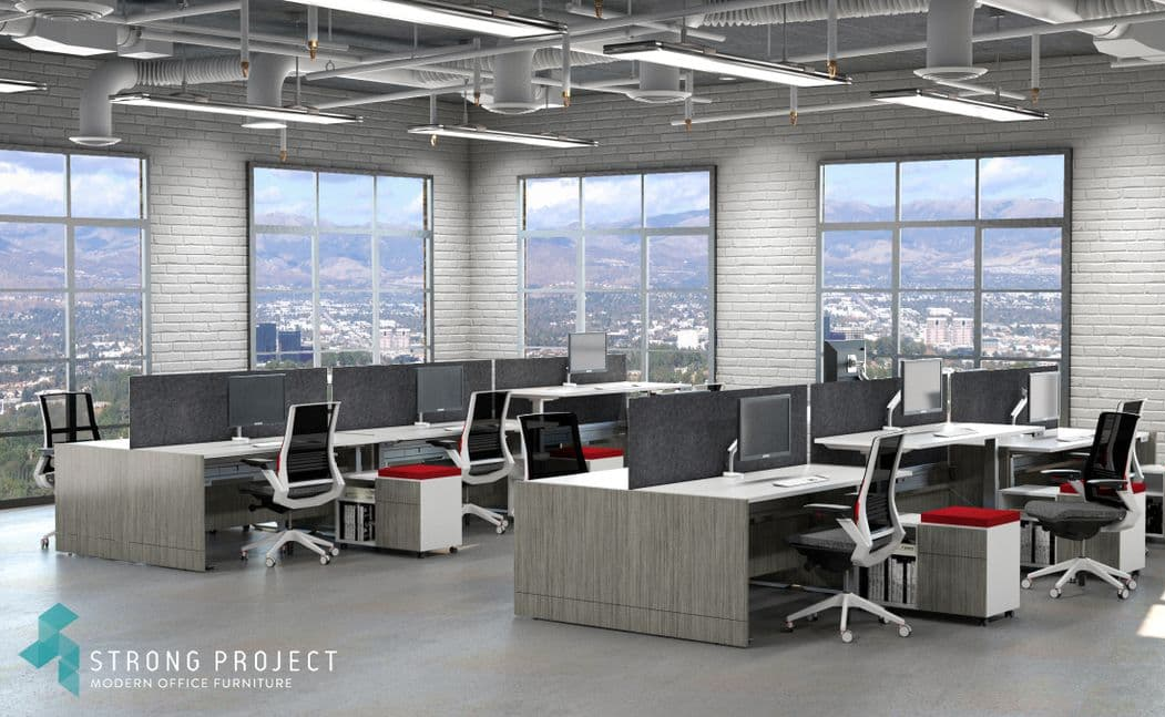 modern cubicle and workstations