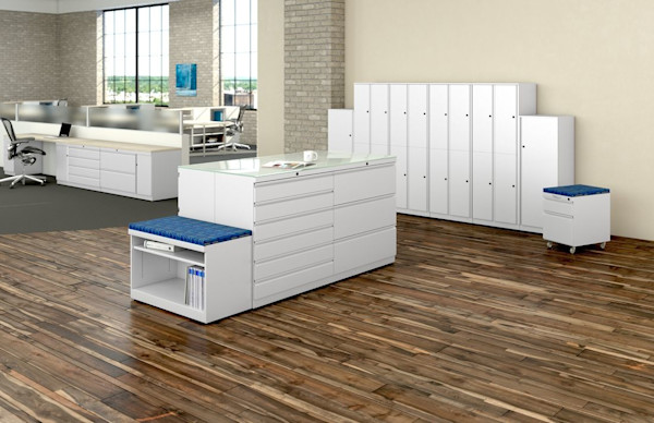 mobile sotrage unit and movable workstation for the modern office