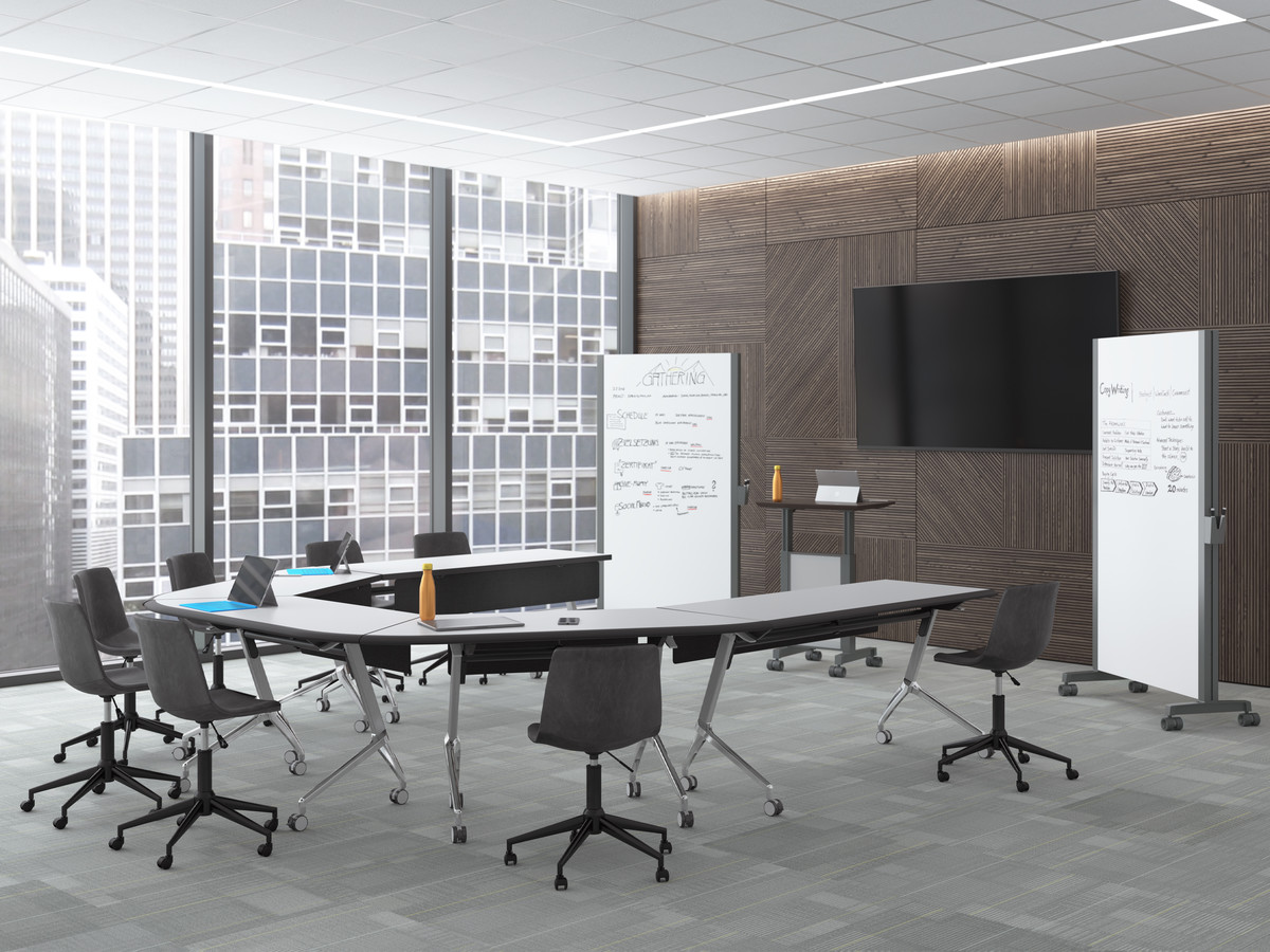 conference room with multifunctional furniture to enhance presentations and collaboration