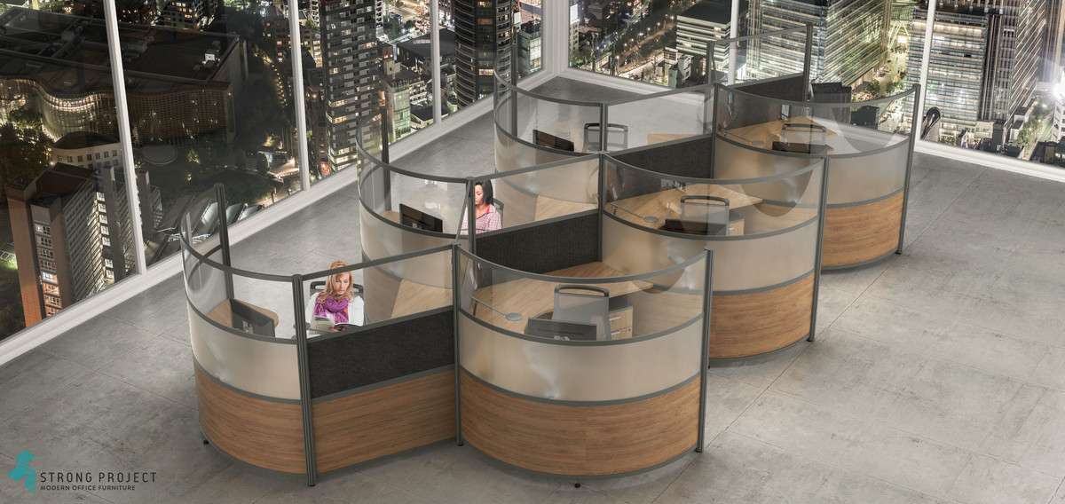 modern curved cubicles