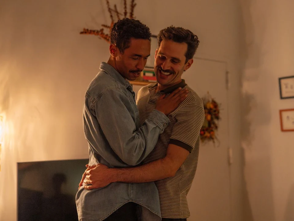 Photo of Kyle Beltran and Adam Chanler-Berat in Slanted Floors.