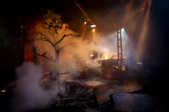 Production shot of Macbeth in London. 