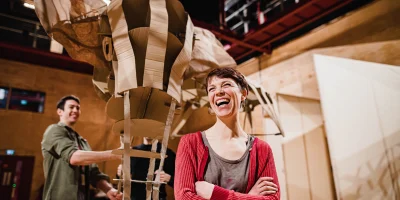 Sarah Tipple (Director) in a workshop for The Magician's Elephant, 2020