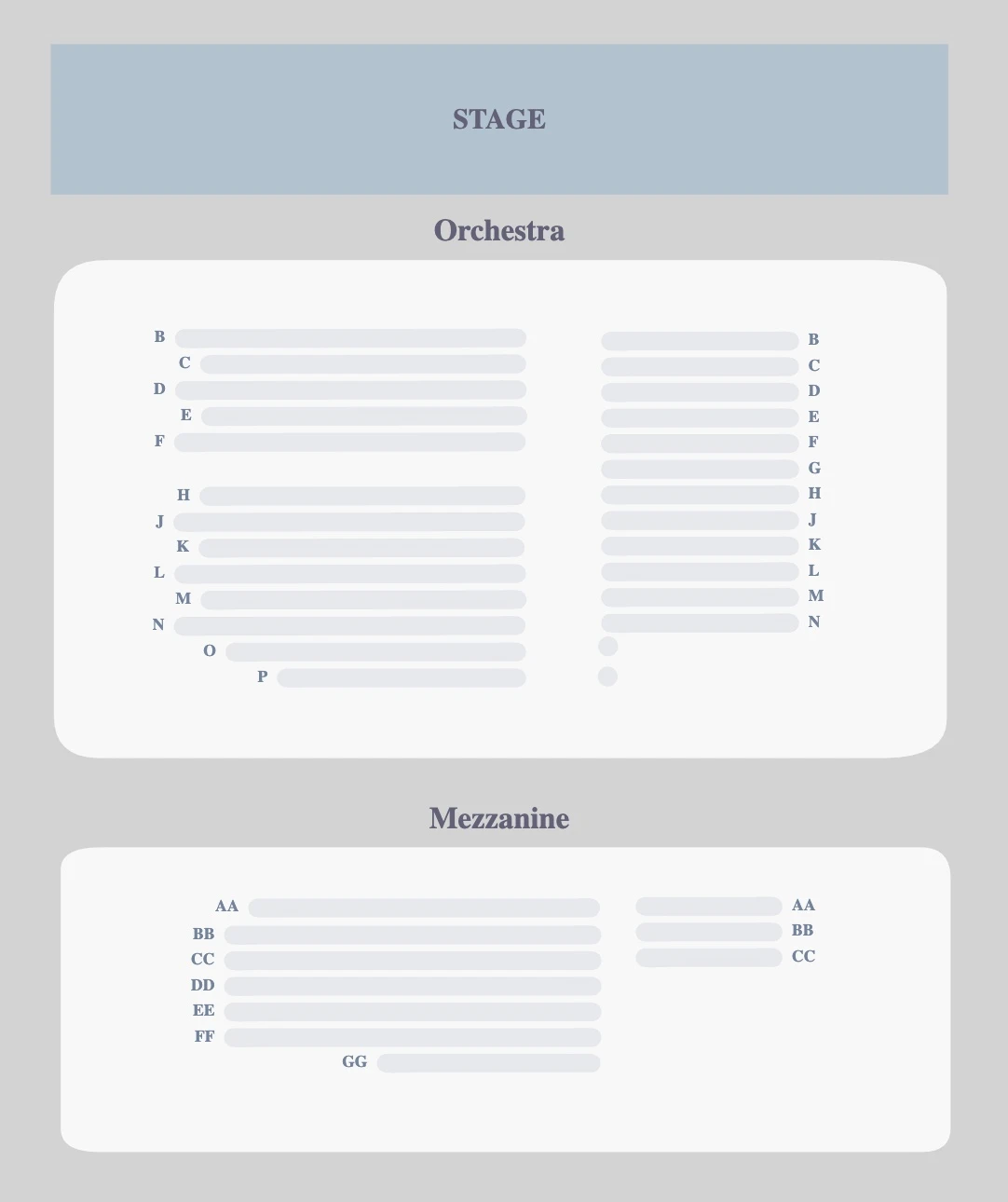 Minetta Lane Theatre seating plan