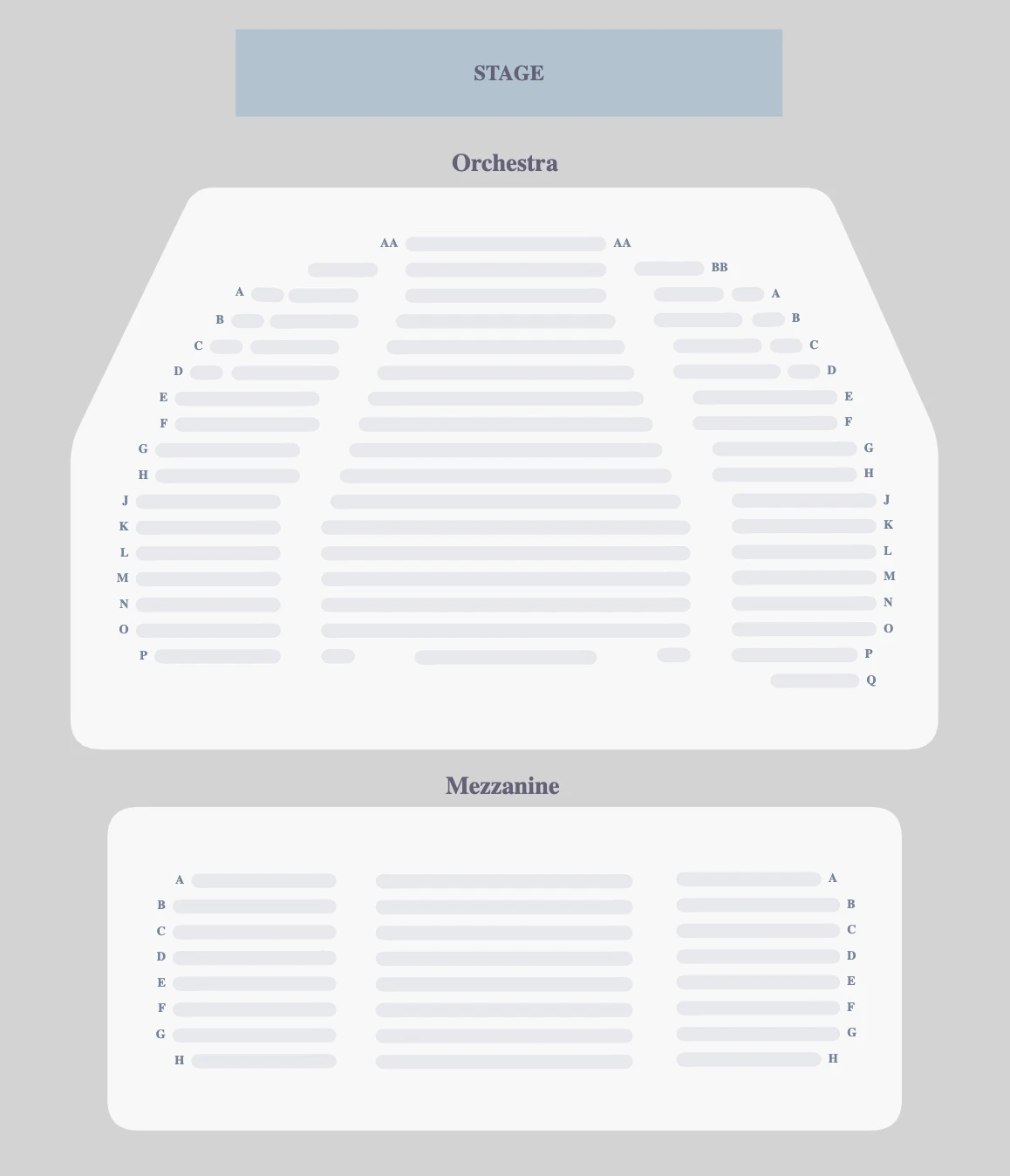 Booth Theatre seating plan