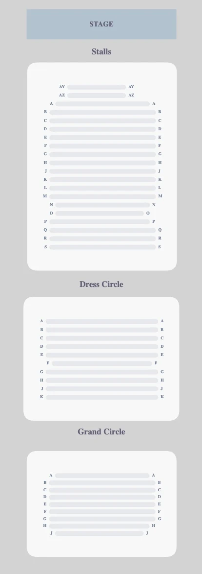 Vaudeville Theatre seating plan