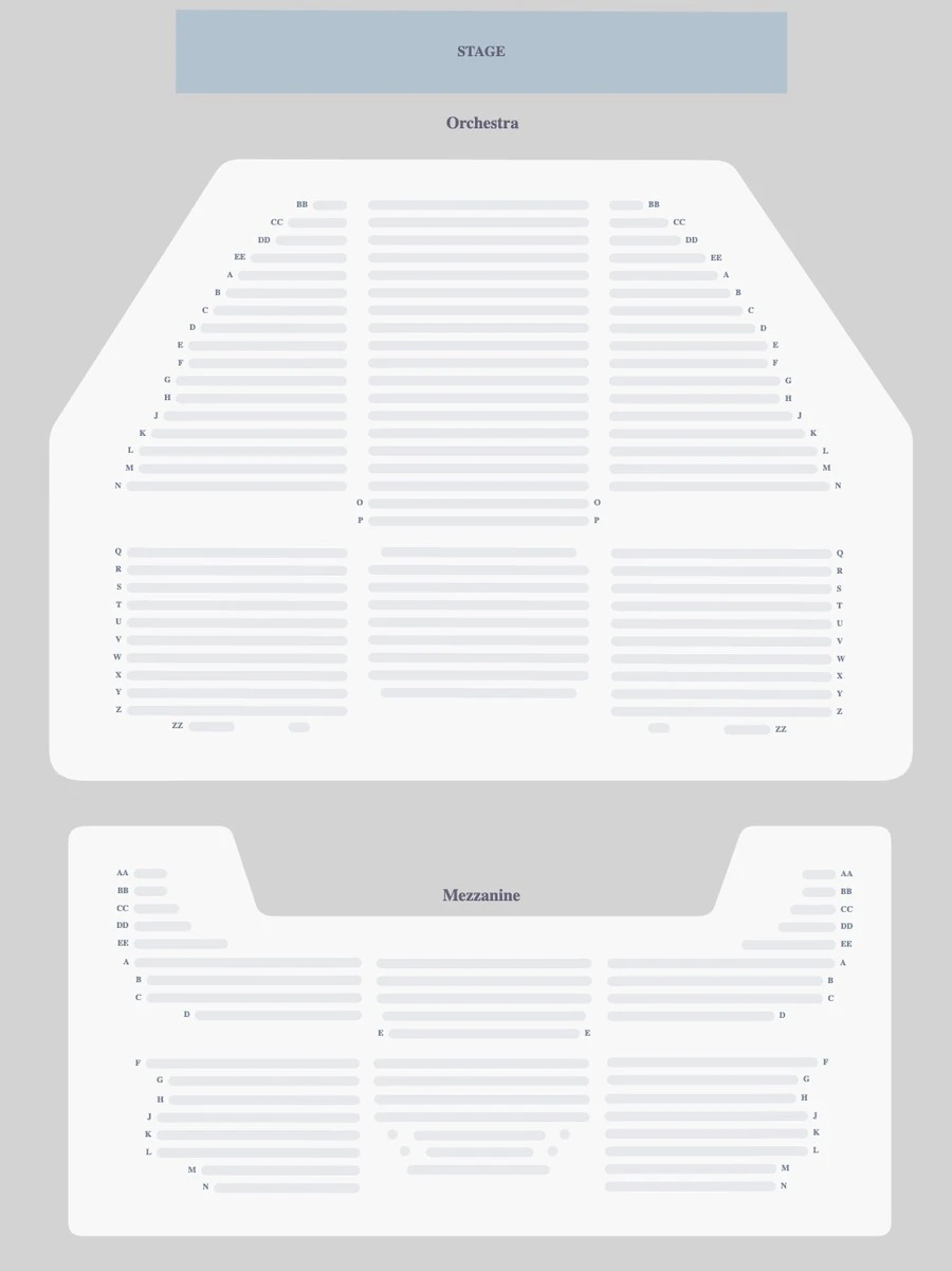Gershwin Theatre seating plan