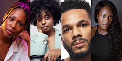 Four people are shown in individual portrait photos, facing the camera with neutral or relaxed expressions against plain backgrounds.