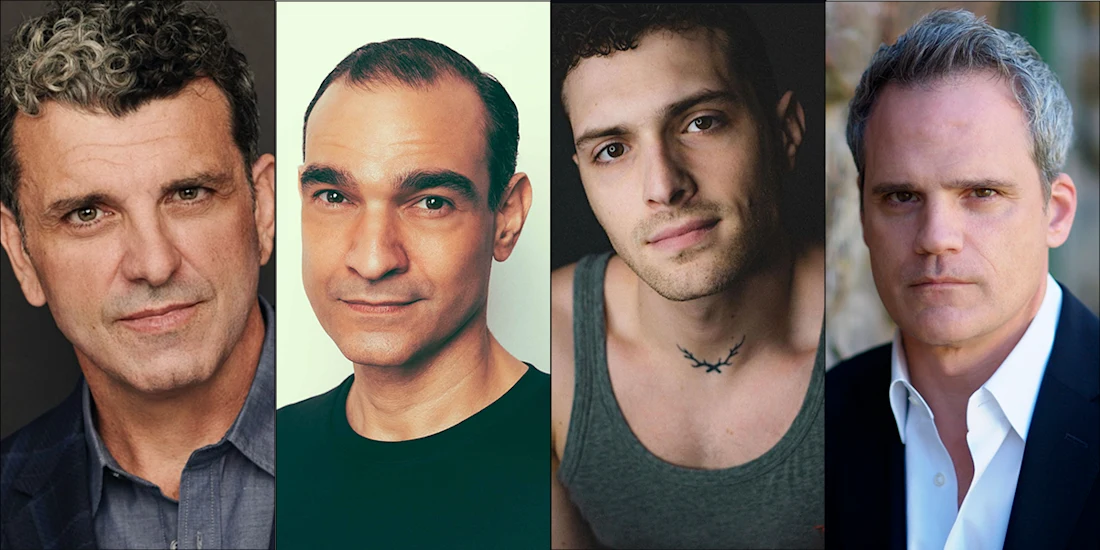 Four men are shown in separate portrait photos, each facing the camera with neutral expressions, against different backgrounds.