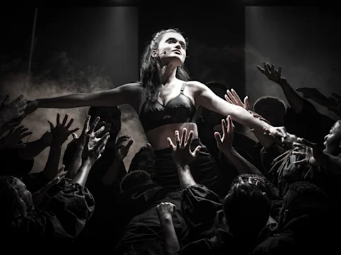 Production photo of Evita on Broadway in New York.