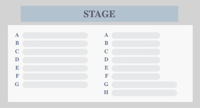 WP Theater - McGinn/Cazale Theater seating plan