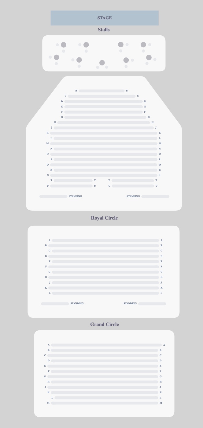 Seating plan for Moulin Rouge! The Musical at Piccadilly Theatre