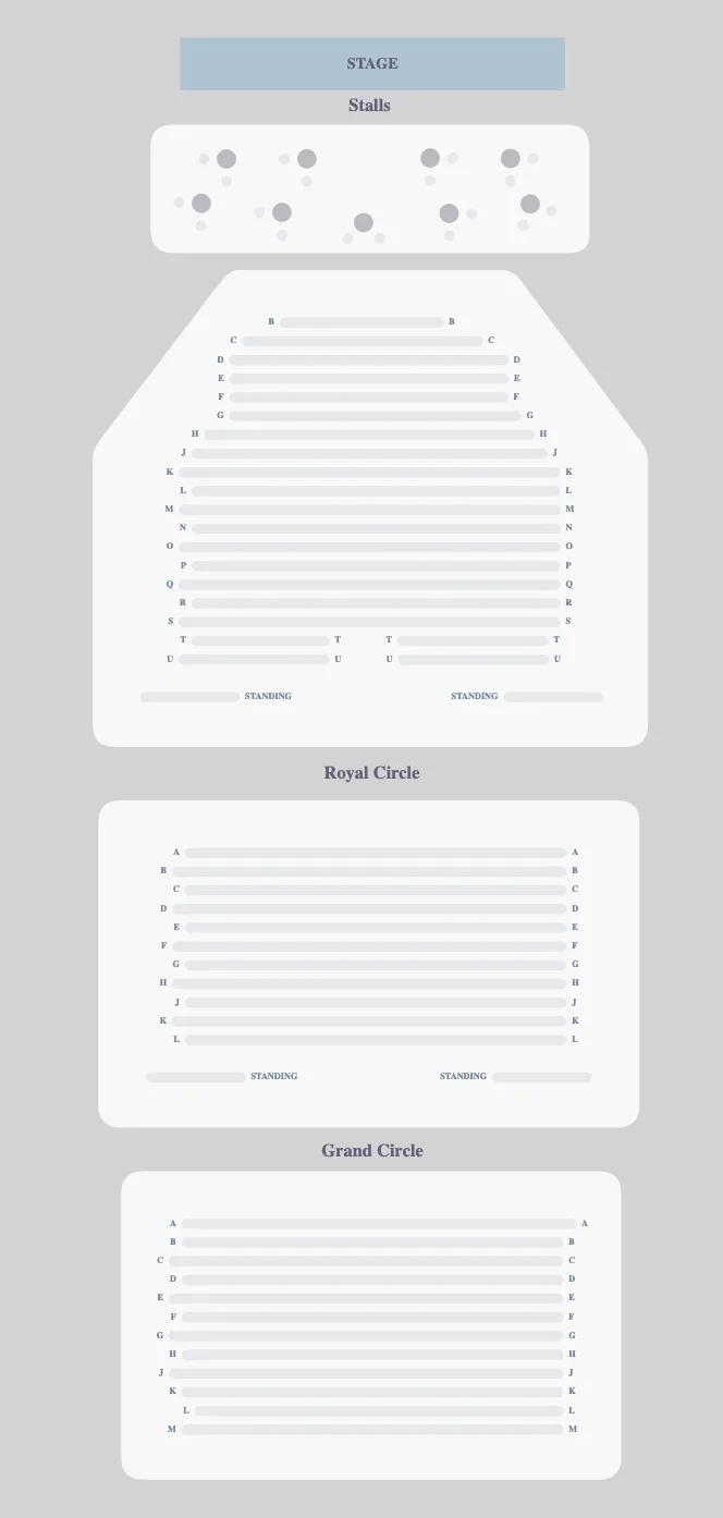 Seating plan for Moulin Rouge! The Musical at Piccadilly Theatre