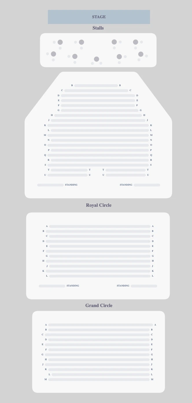 Piccadilly Theatre seating plan