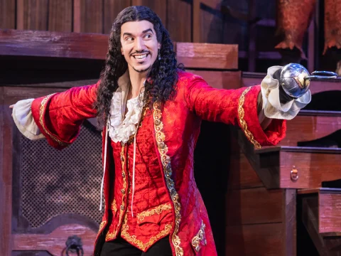 Production shot of Peter Pan in Washington DC, with Cody Garcia as Captain Hook.