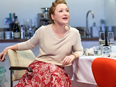 Photo of Lesley Manville as Jocasta in Oedipus on Broadway.