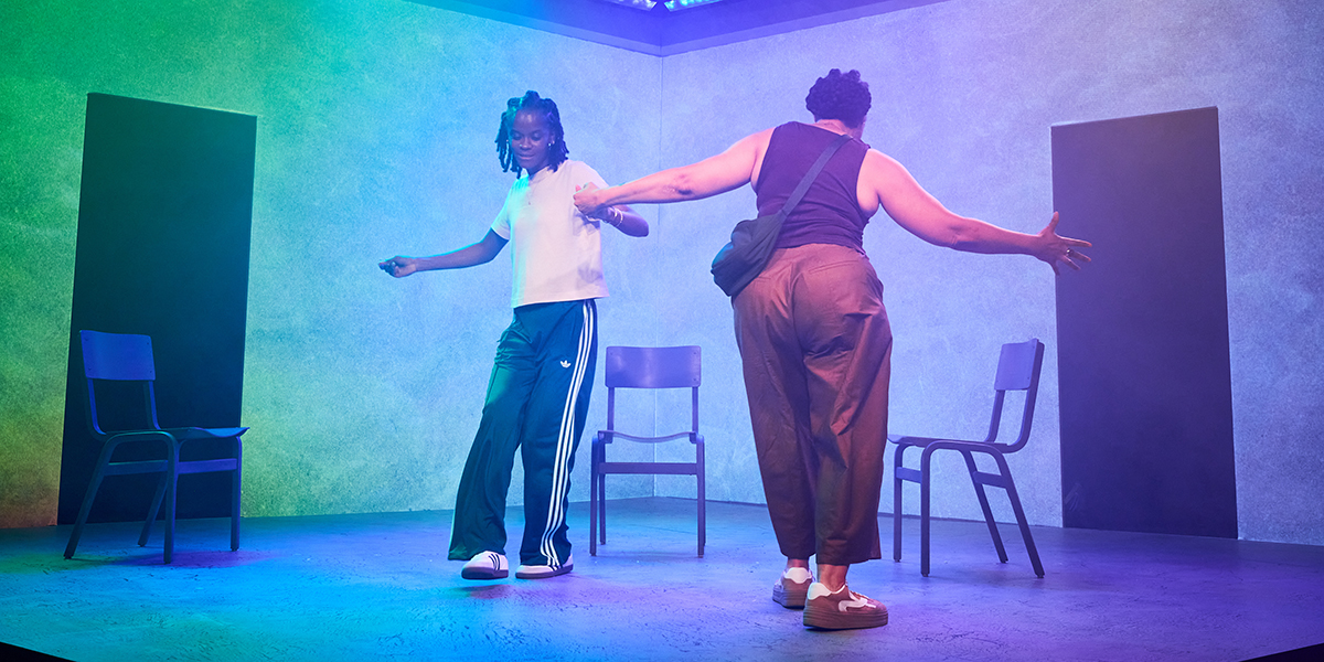 l-r 1200 LT Letitia Wright (Erica) and Golda Rosheyuvel (Joyce) in -Not Your Superwoman- at Bush Theatre. Photo credit Richard Lakos PRODUCTION-1-0262