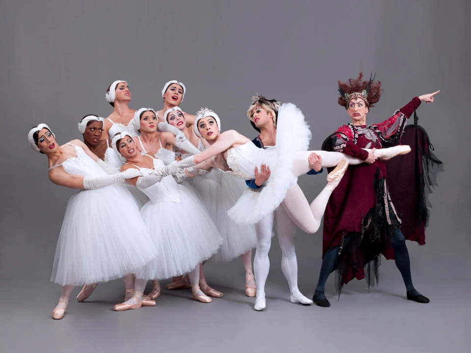 Photo from staged photoshoot of Les Ballets Trockadero de Monte Carlo in Washington DC. 