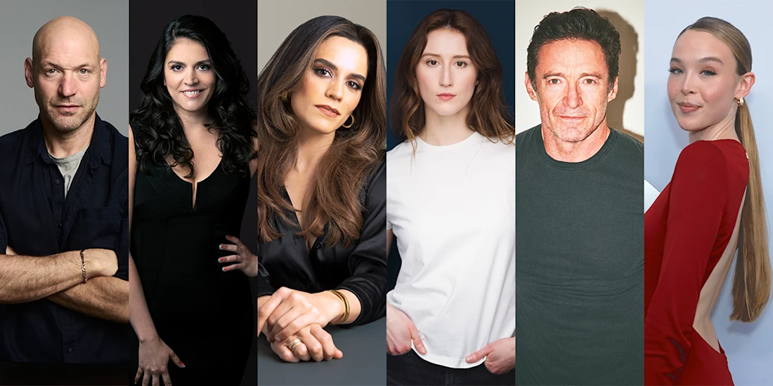 A lineup of six people standing side by side against various backgrounds, each facing forward and posing for the camera.