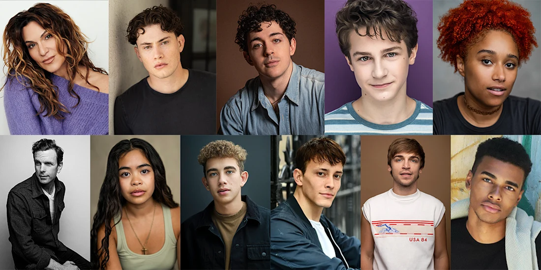 A collage of 11 young adults and teenagers, each facing the camera against various plain and softly colored backgrounds.