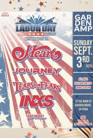 Heart, Journey, Tears for Fears, INXS Tributes Tickets