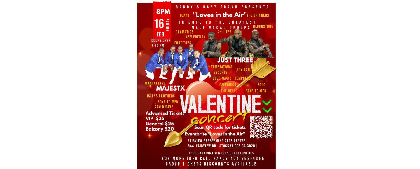 Valentines " Loves in the Air" Concert Tickets Stockbridge Goldstar