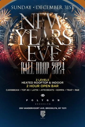New Years Eve 2024 with 2 Hour Open Bar Tickets