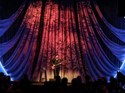 Production shot of John Gallagher Jr. and Band in Washington, with John Gallagher Jr.