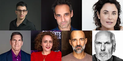 A collage of seven adults, each facing the camera in individual portrait photos, with varying expressions and plain backgrounds.