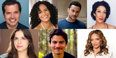 A grid of seven professionally photographed headshots of diverse individuals, each smiling or looking calmly at the camera against neutral backgrounds.
