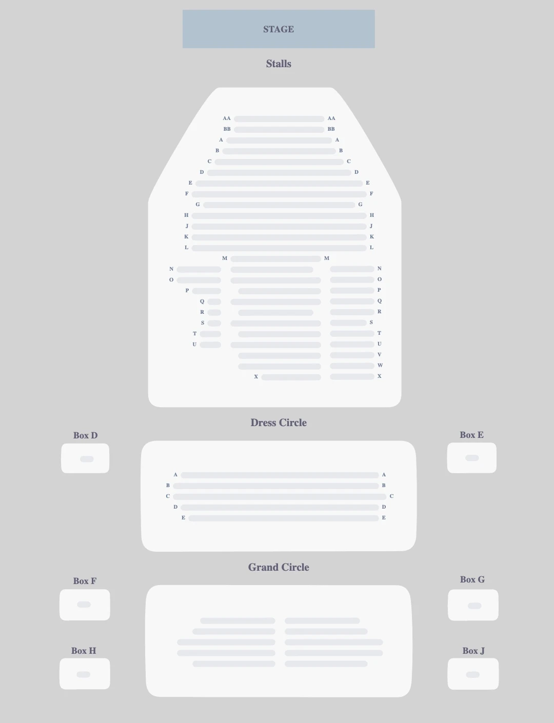 Garrick Theatre seating plan