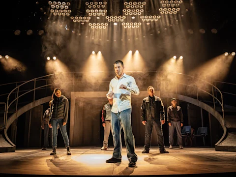 Photo of David Shields as Jacob and the cast of Punch on Broadway, New York City.