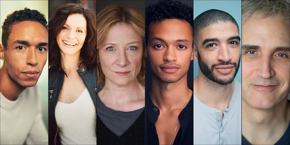 Six headshots of different people, arranged side-by-side in a single row.