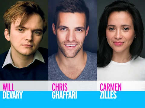 Photos of Will Devary, Chris Ghaffari, and Carmen Zilles in An American Daughter.