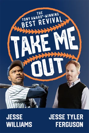 Jesse Williams and Jesse Tyler Ferguson in Take Me Out on Broadway