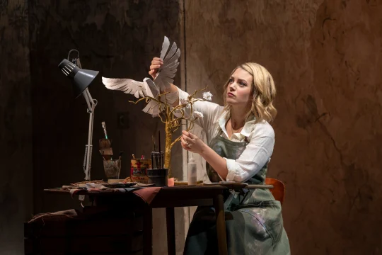 Production shot of The Time Traveller's Wife in London, with Joanna Woodward as Clare.