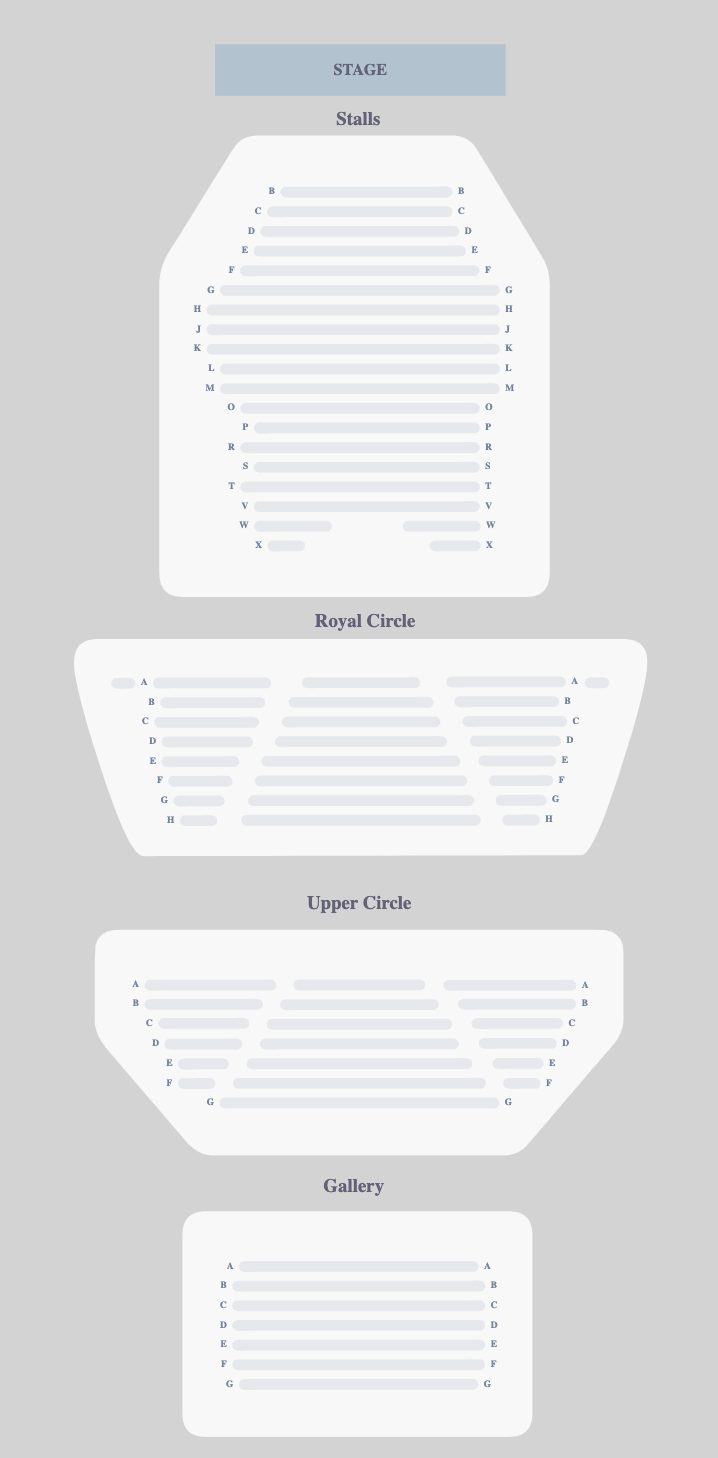 Seating plan for Othello at Theatre Royal Haymarket
