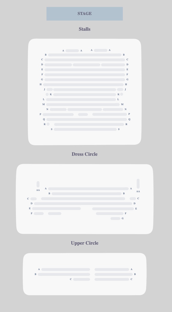 Seating plan for Titanique at Criterion Theatre