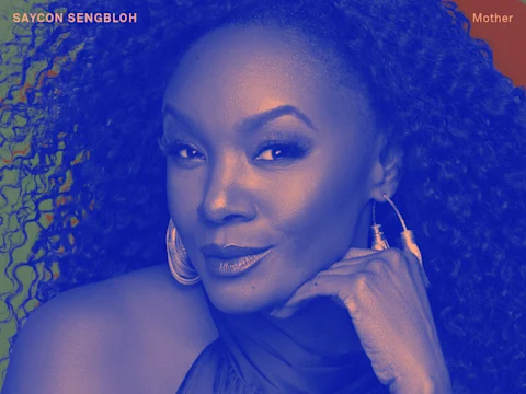 Portrait of Saycon Sengbloh with text reading “SAYCON SENGBLOH” and “Mother” overlaid on the image.