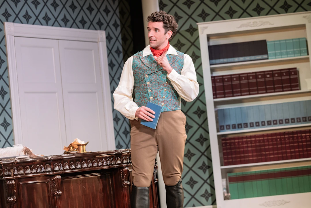 Production shot of Oh, Mary! in New York, with Michael Urie.