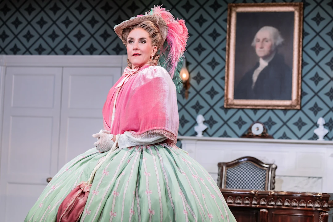 Production shot of Oh, Mary! in New York, with Jenn Harris.