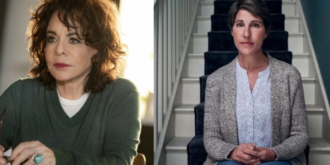Photo credit: Stockard Channing in Apologia and Tamsin Greig in Talking Heads (Photos by Joan Marcus and Zac Nicholson)